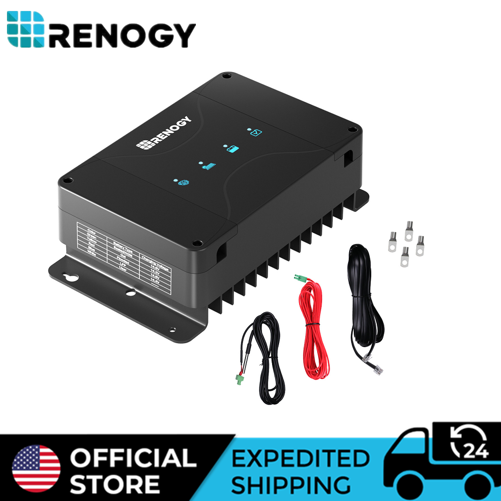 Renogy Smart 50A DC-DC MPPT battery charger with wiring harness