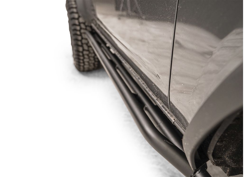 Addictive Desert Designs rock sliders on Ford Bronco