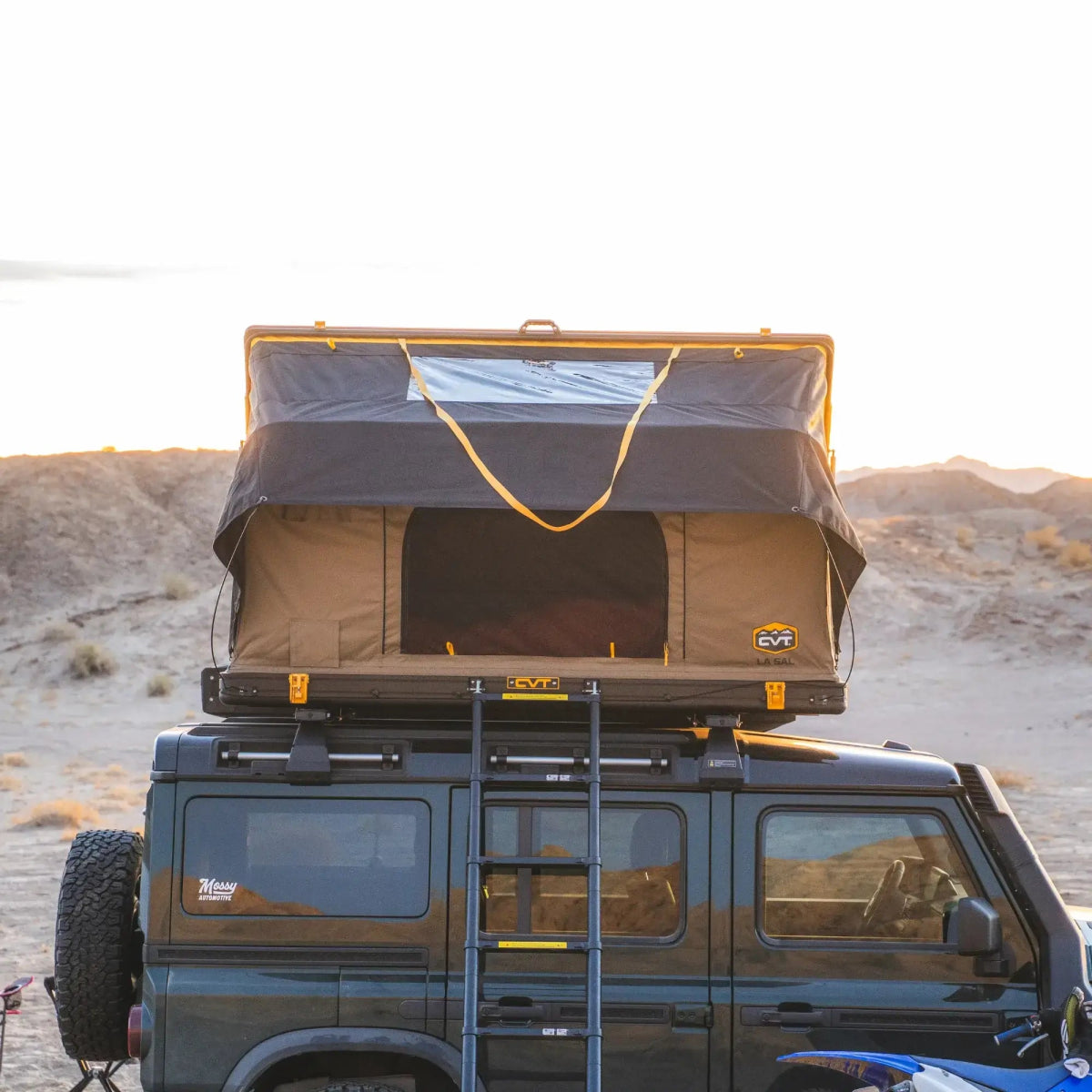 CVT Sandstorm rooftop tent on Jeep Wrangler